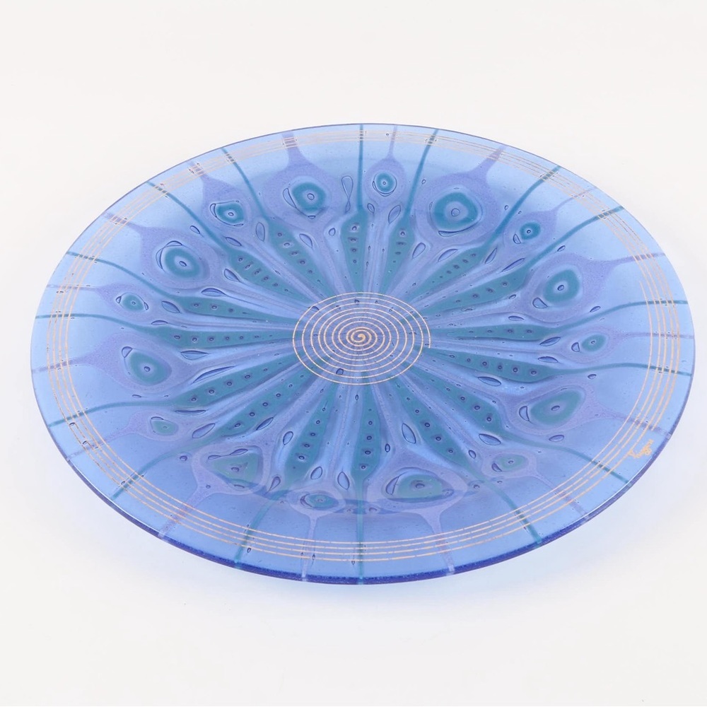 Vintage Higgins Art Glass Centerpiece Plate
